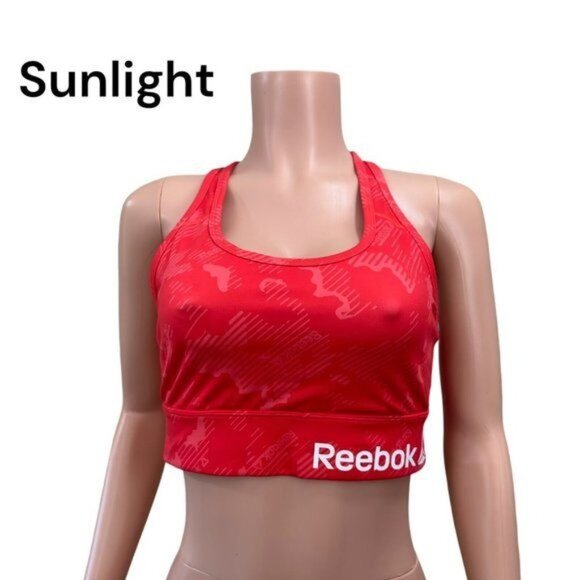 Reebok Running Essentials High-Impact Sport Bra Dynamic Orange Neon Women’s SZ M - Picture 1 of 9